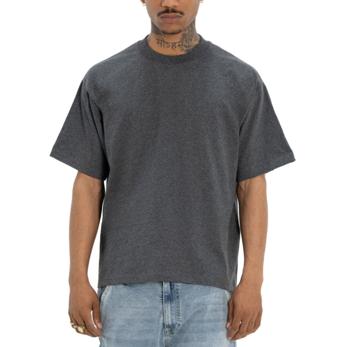 Pro Club Men's Heavywide Cotton Short Sleeve Crew Neck T-Shirt Charcoal