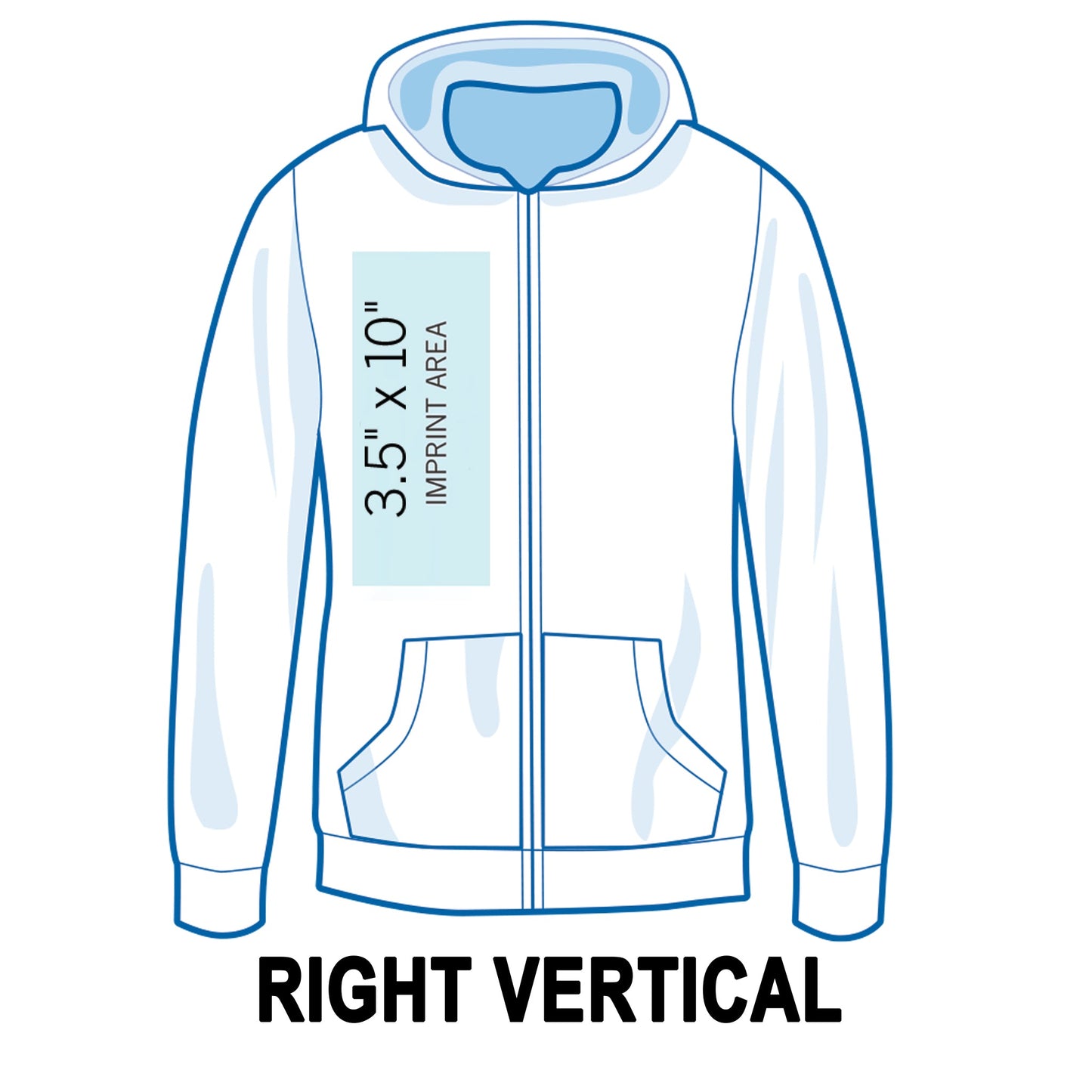 Custom Zip Up Hoodie Right Vertical Printing