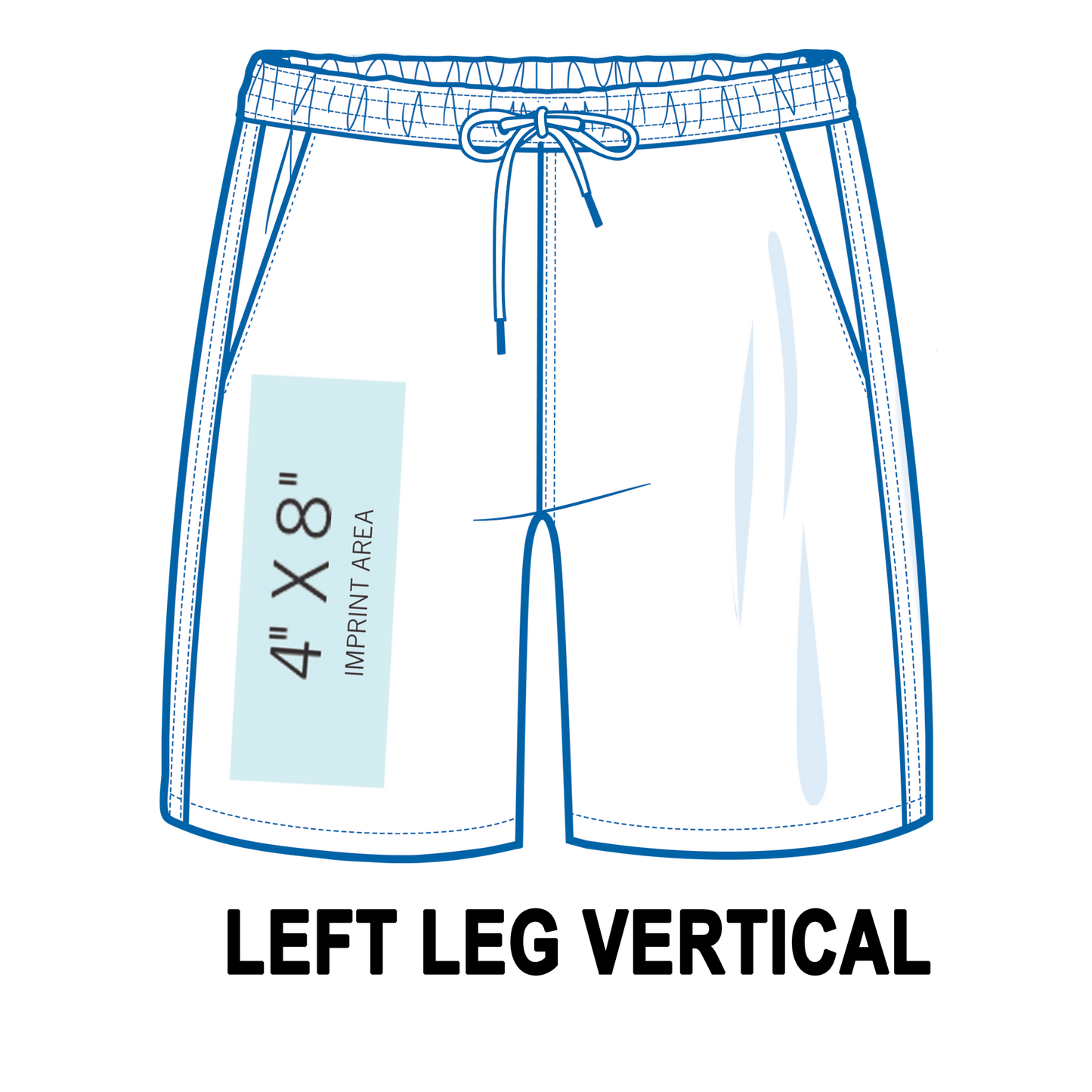 Custom Shorts Left Leg Vertical Printing