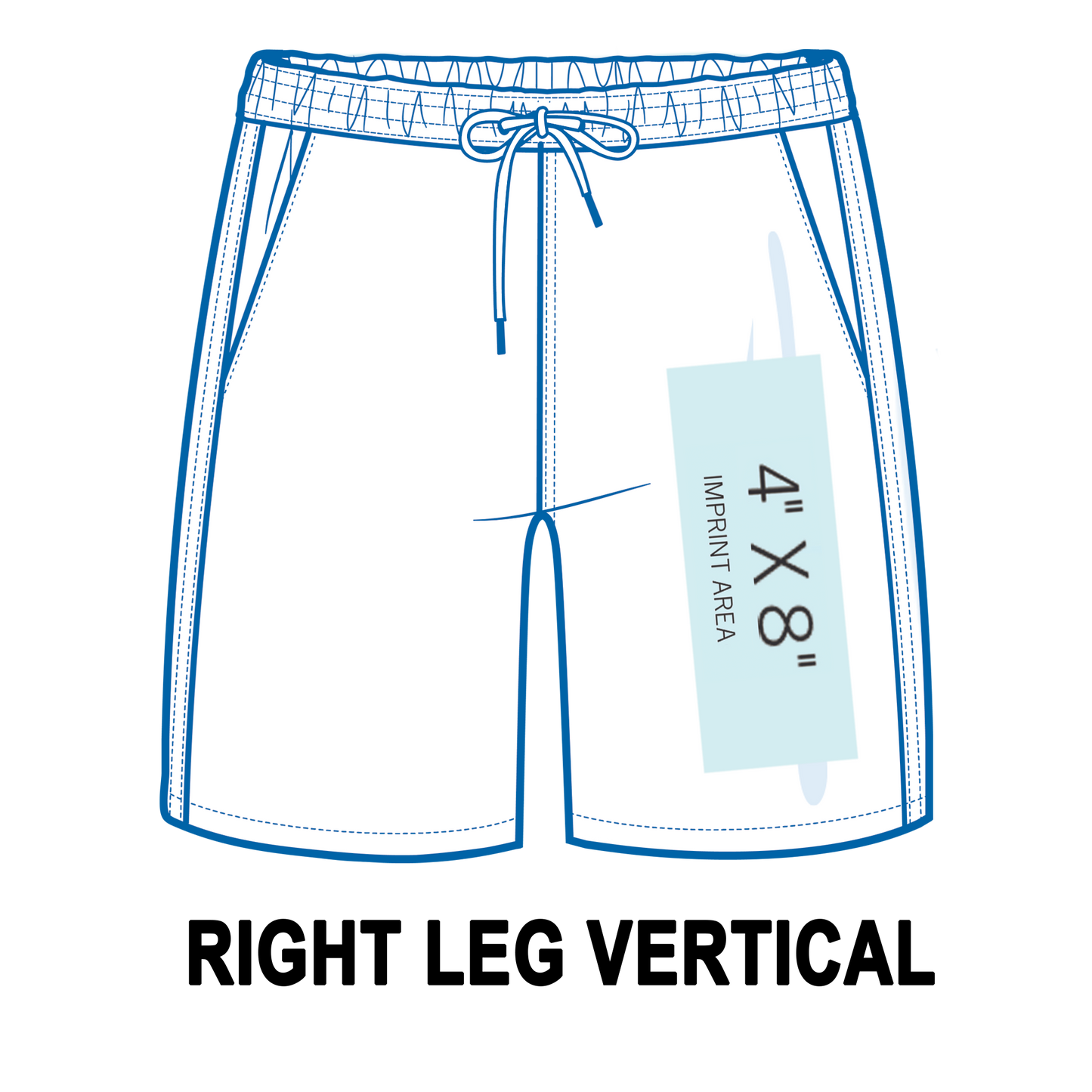 Custom Shorts Right Leg Vertical Printing