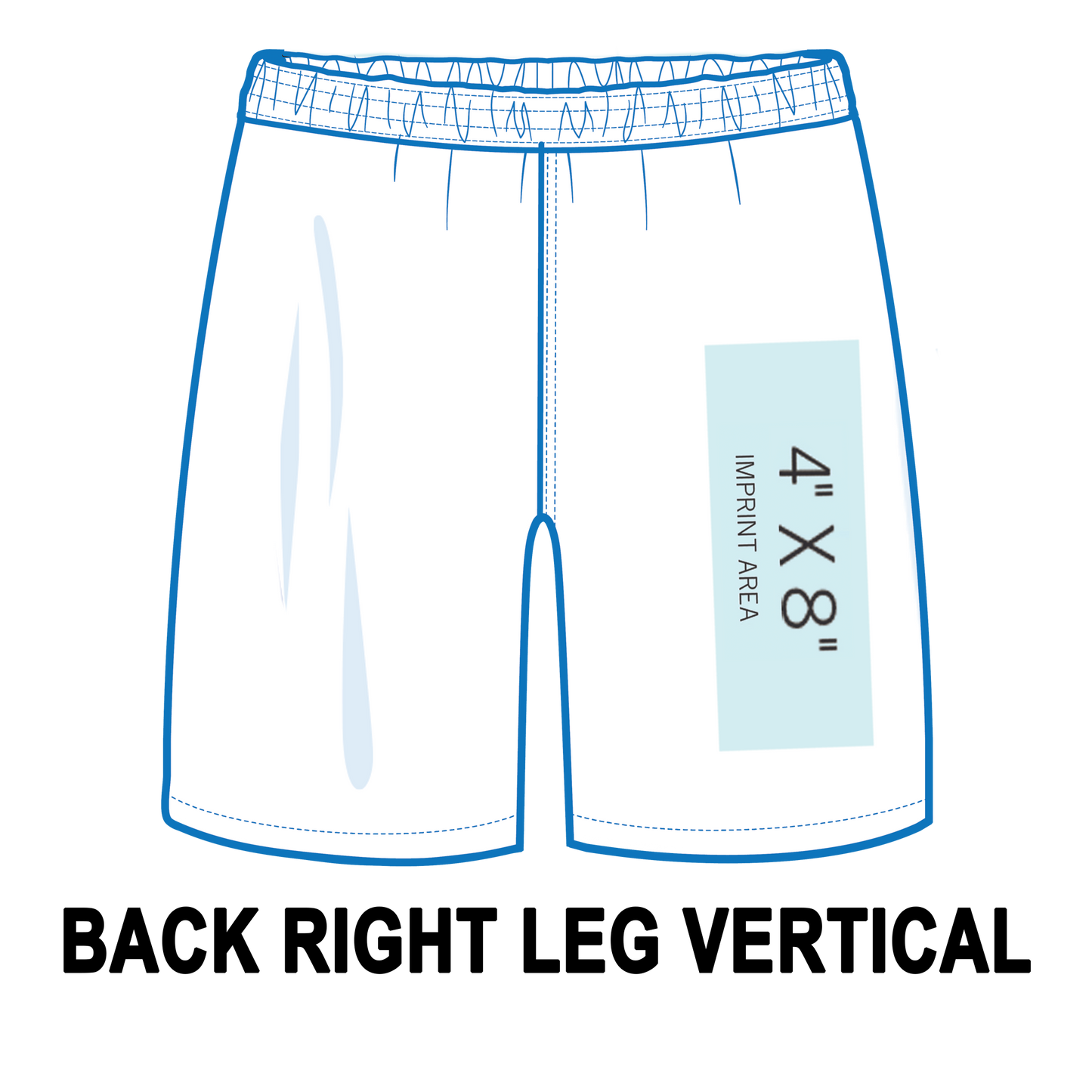 Custom Shorts Back Right Leg Vertical Printing