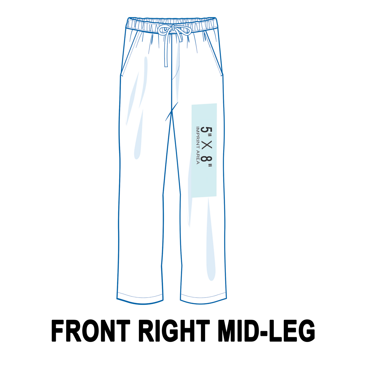Custom Sweatpants Right Front Mid Leg Printing