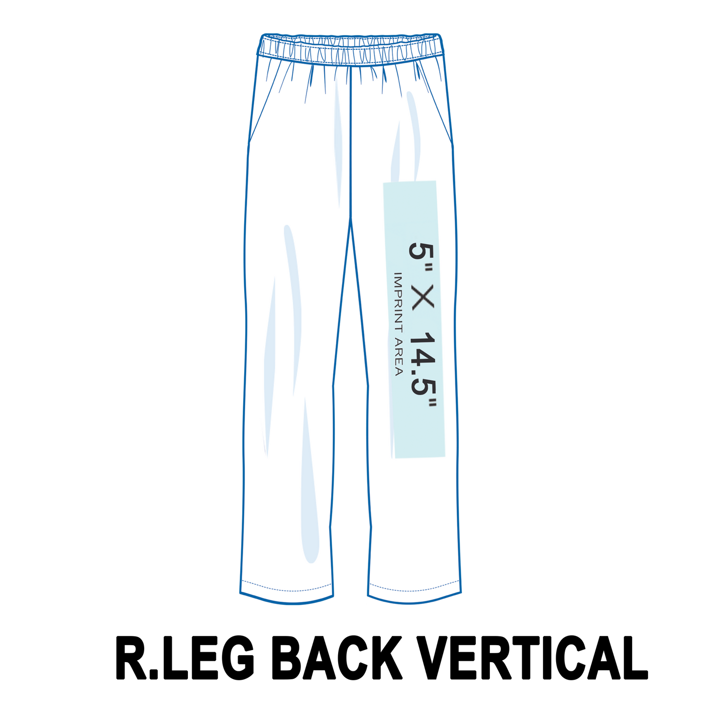 Custom Sweatpants Right Leg Back Vertical Printing