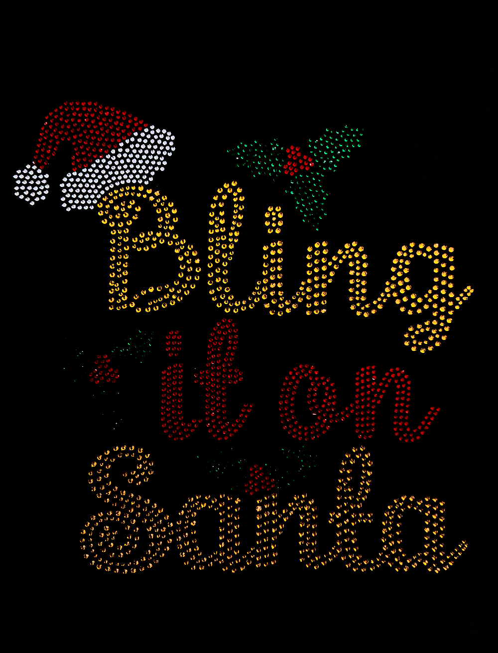 Bling It On Santa - Gold Transfer Patch