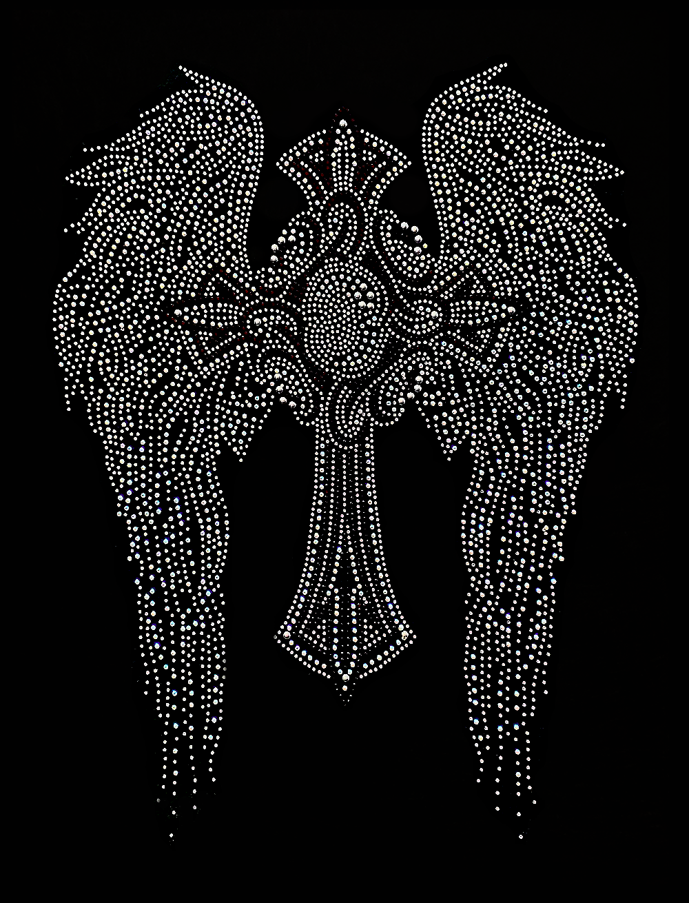 Cross w/Wings Brown Transfer Patch