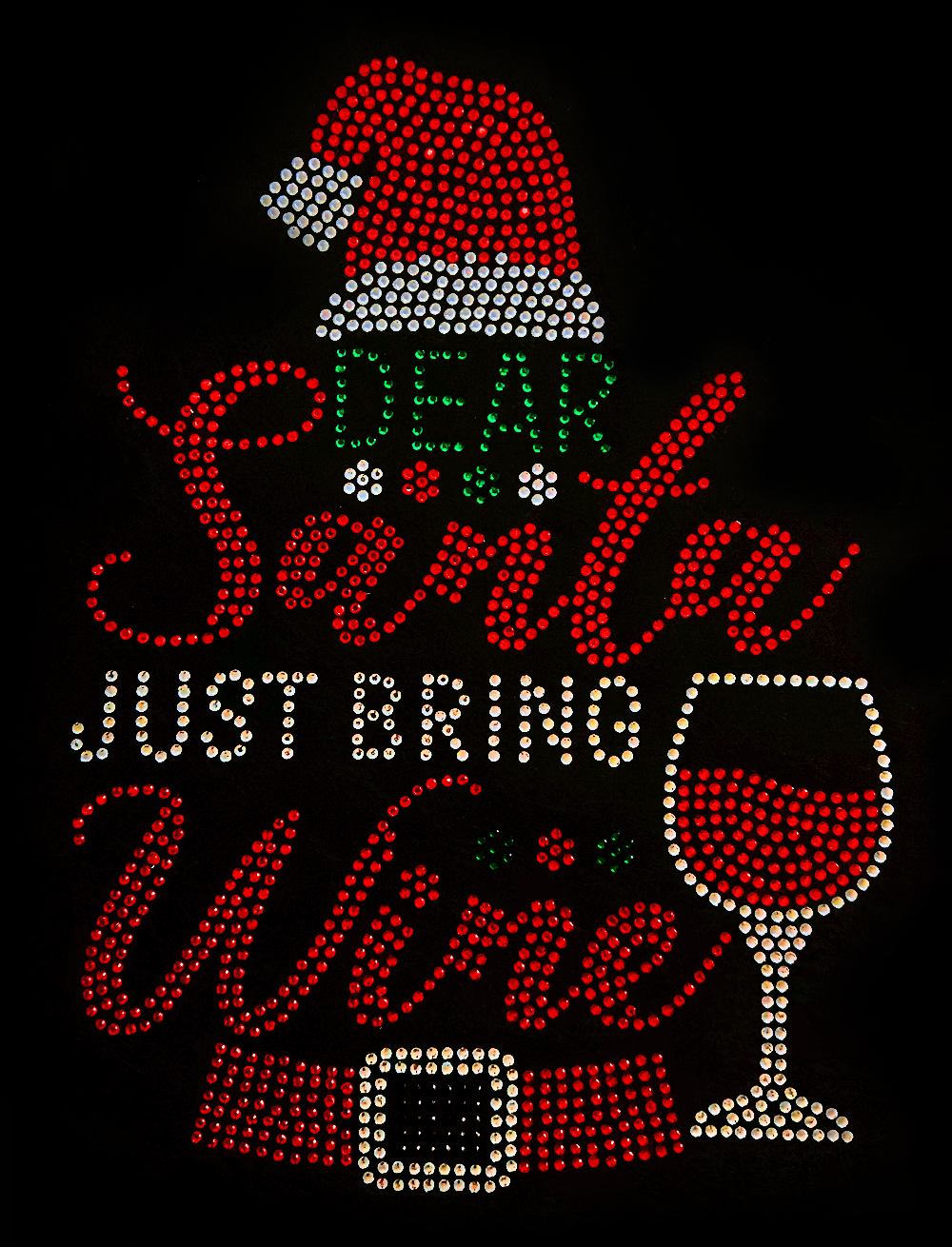 Dear Santa Just Bring Wine Transfer Patch