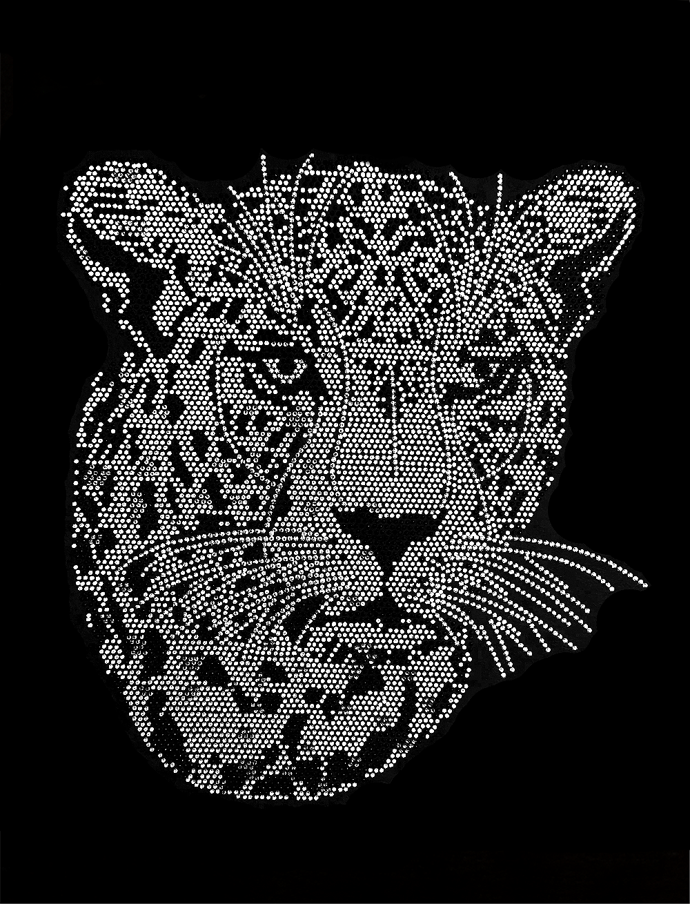 Leopard - Silver Transfer Patch
