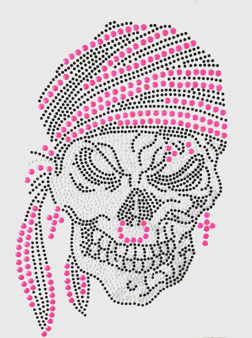 Pirate Skull-Pink Transfer Patch