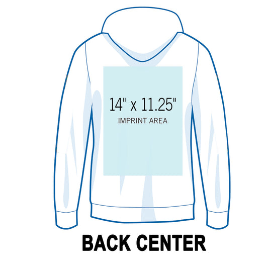 Back Center Pull-Over Hoodie Printing