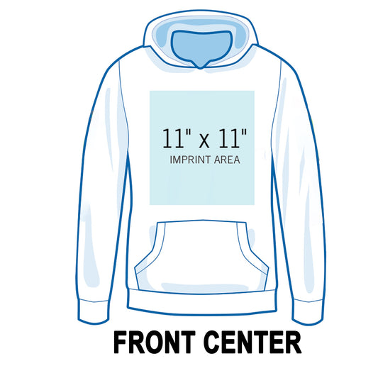 Front Center Pull-Over Hoodie Printing