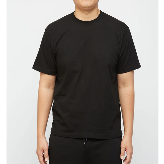 GWM Men's Heavyweight Cotton Short Sleeve Crew Neck T-Shirt Black
