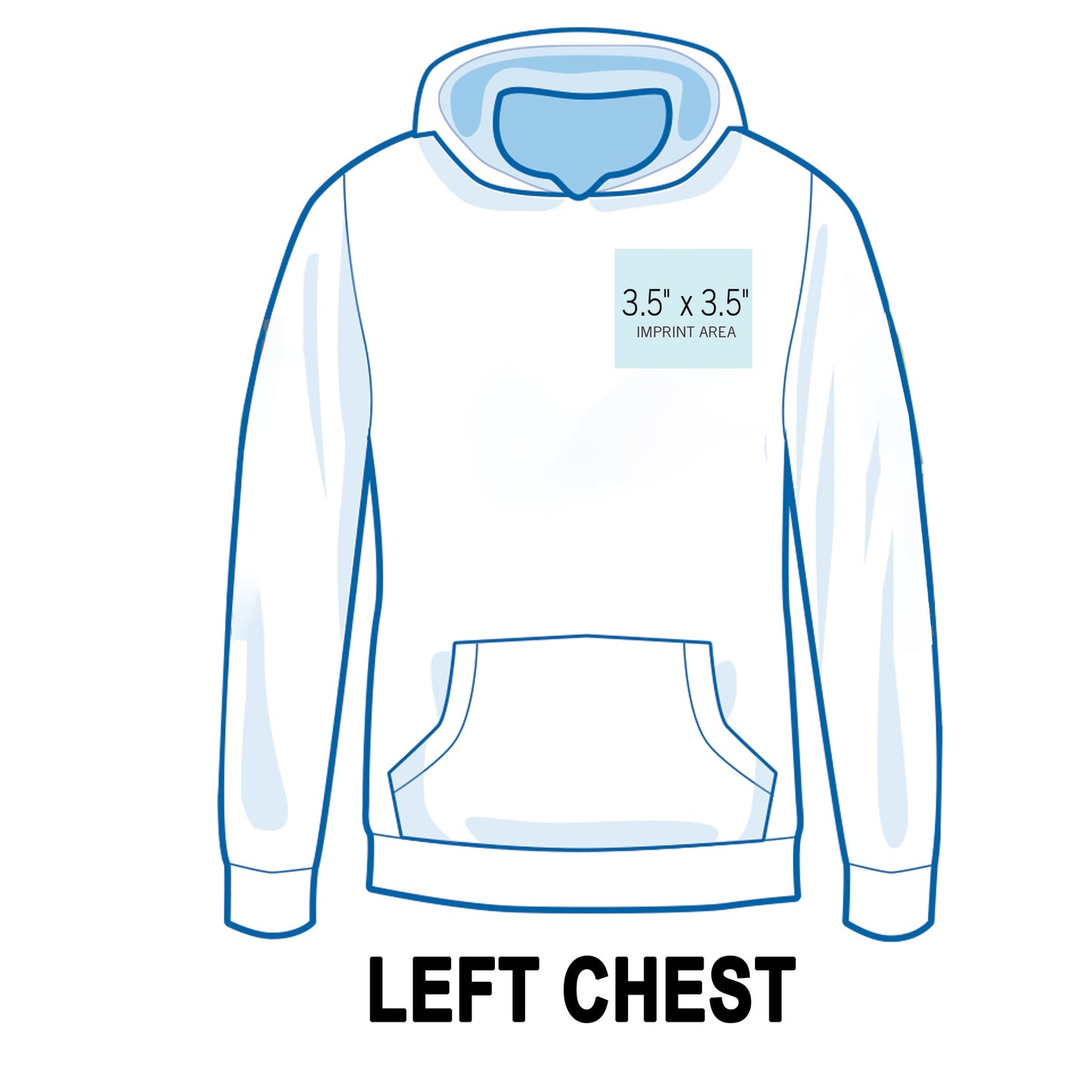 Left Chest Pull-Over Hoodie Printing