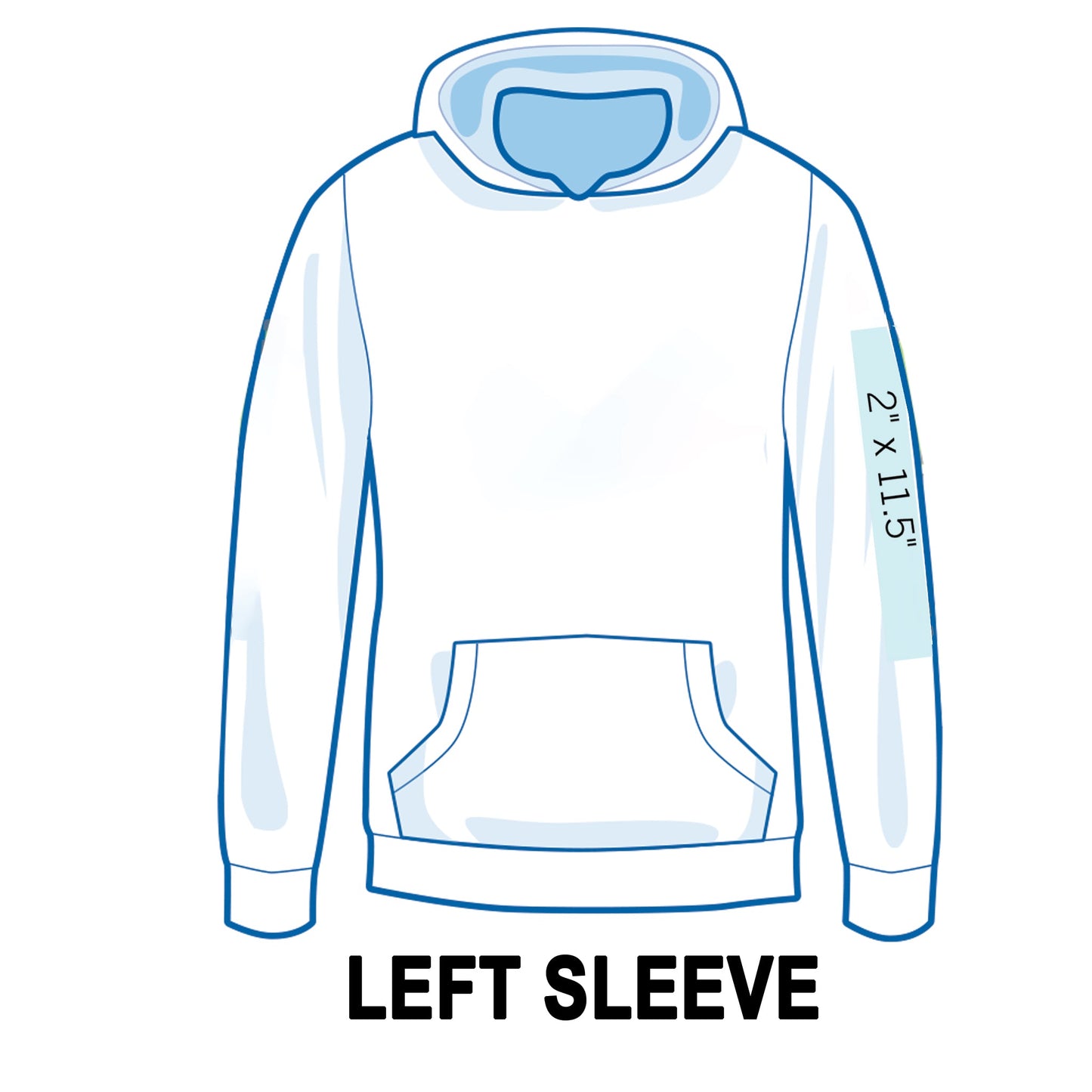 Left Sleeve Pull-Over Hoodie Printing