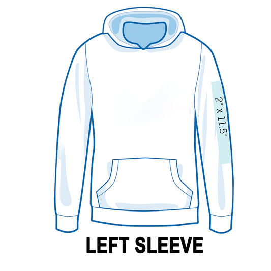 Left Sleeve Pull-Over Hoodie Printing