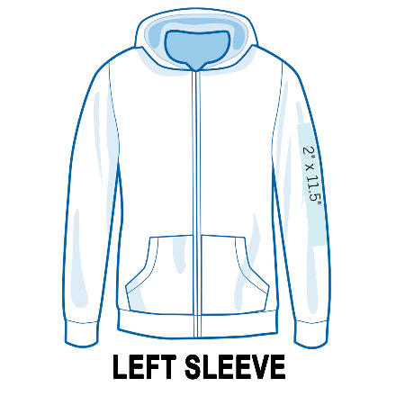 Zip Up Hoodie Left Sleeve Printing