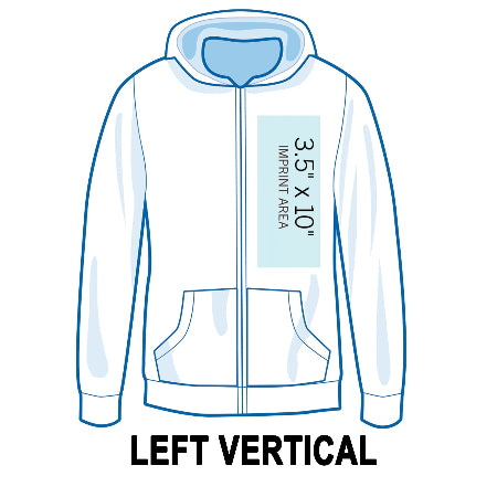 Zip Up Hoodie Left Vertical  Printing