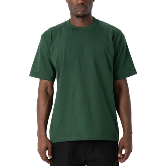 Pro Club Men's Heavyweight Cotton Short Sleeve Crew Neck T-Shirt Forest Green