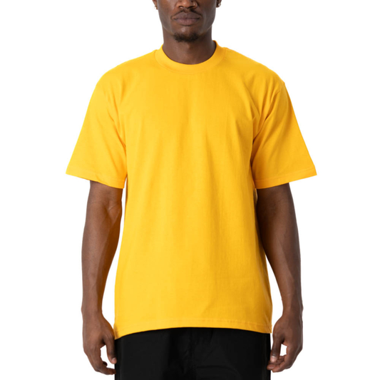 Pro Club Men's Heavyweight Cotton Short Sleeve Crew Neck T-Shirt Gold