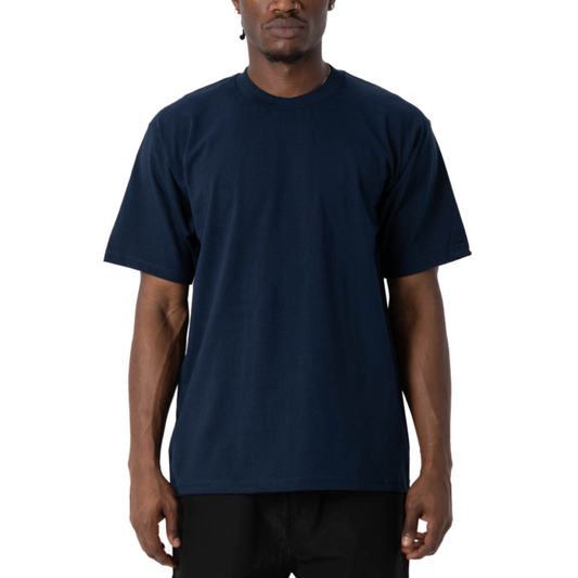 Pro Club Men's Heavyweight Cotton Short Sleeve Crew Neck T-Shirt Navy