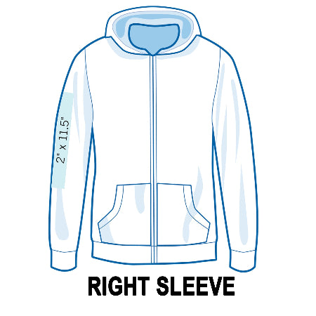 Zip Up Hoodie Right Sleeve  Printing