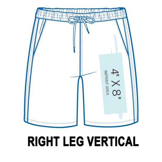 Custom Shorts Right Leg Vertical Printing