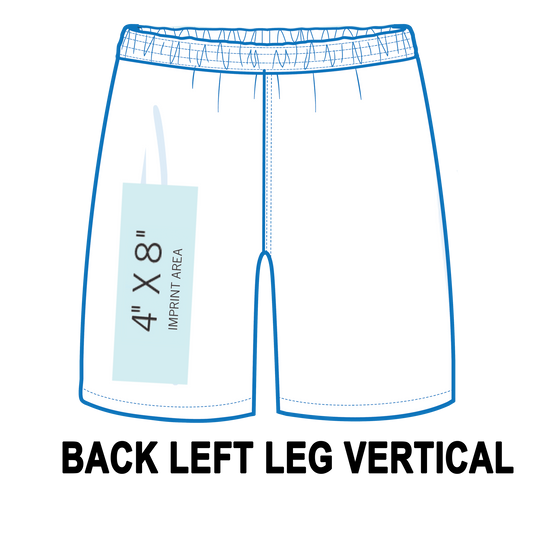 Custom Shorts Back Left Leg Vertical Printing