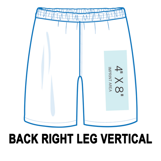 Custom Shorts Back Right Leg Vertical Printing