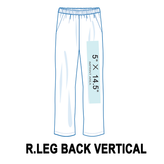 Custom Sweatpants Right Leg Back Vertical Printing