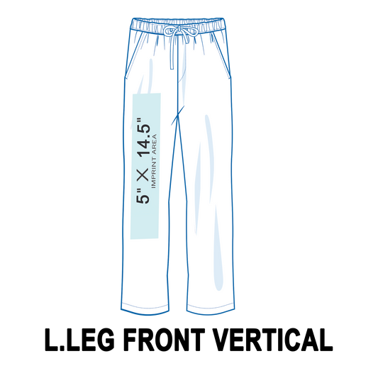 Custom Sweatpants Left Leg Front Vertical Printing