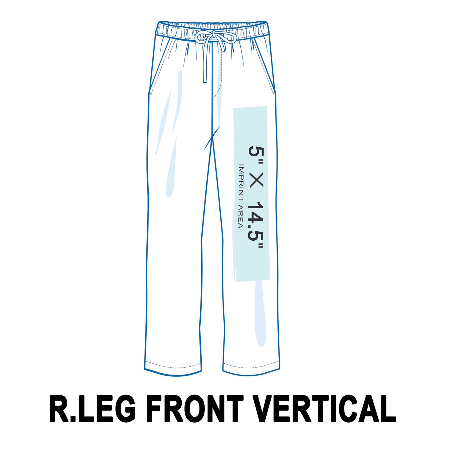Custom Sweatpants Right Leg Front Vertical Printing