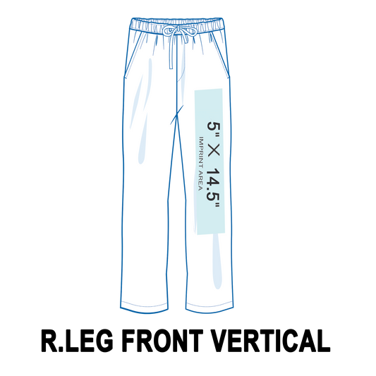 Custom Sweatpants Right Leg Front Vertical Printing