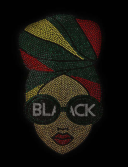 Afro Lady - Multi Red Transfer Patch