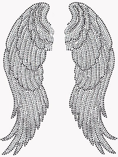 Angel Wings Clear Black - Large