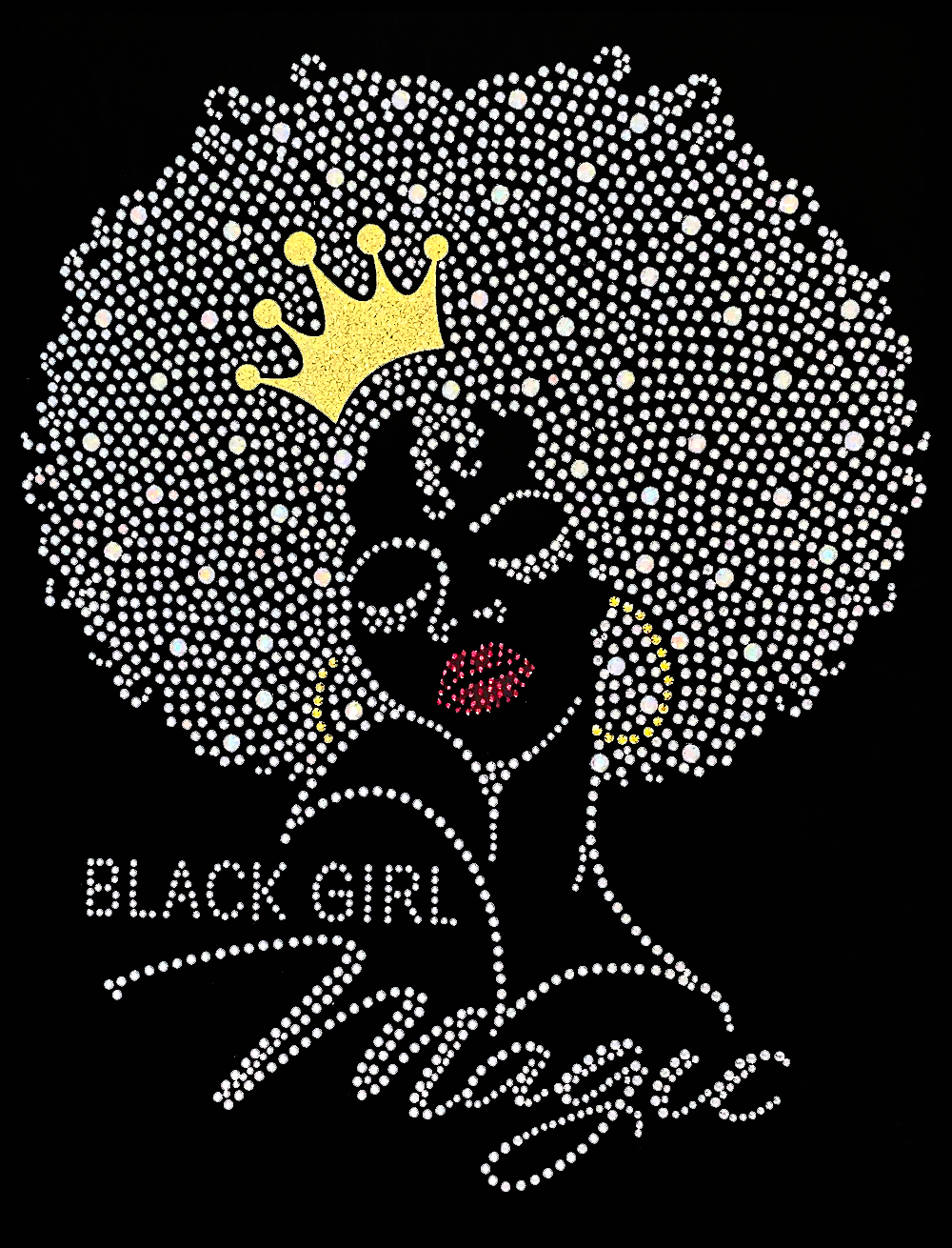 Black Girl Magic - Lady Red Lips Transfer Patch