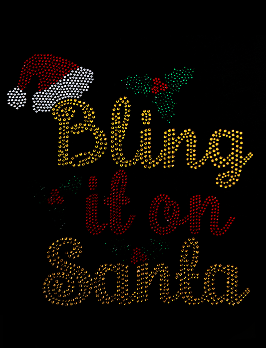 Bling It On Santa - Gold Transfer Patch