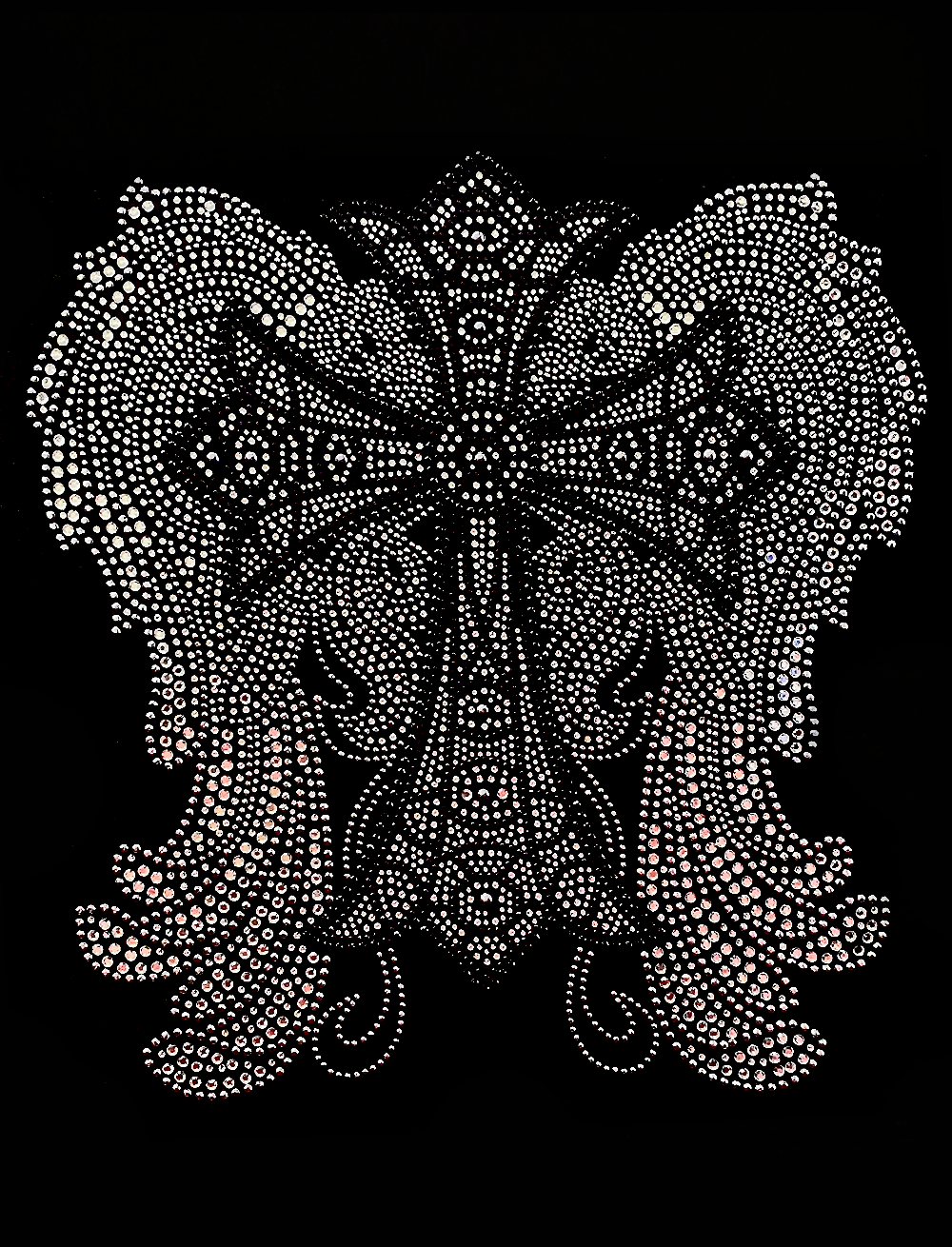 Cross w/Wings Clear Black Transfer Patch