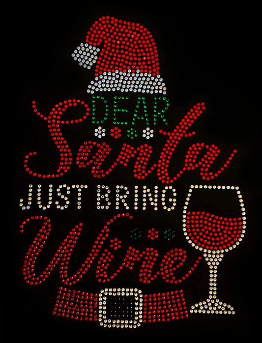 Dear Santa Just Bring Wine Transfer Patch