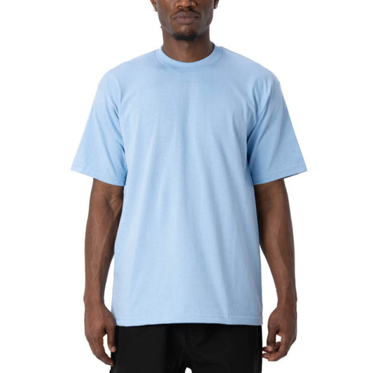 Pro Club Men's Heavyweight Cotton Short Sleeve Crew Neck T-Shirt Sky Blue
