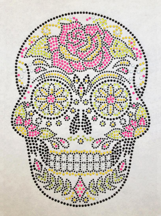 Sugar Skull-Black Transfer Patch
