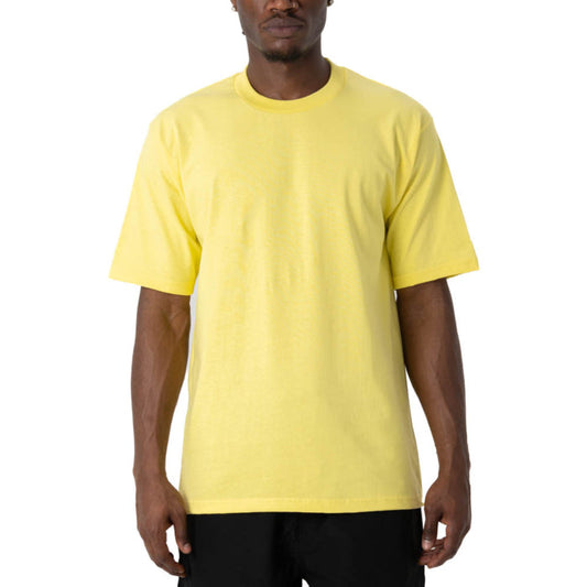 Pro Club Men's Heavyweight Cotton Short Sleeve Crew Neck T-Shirt Yellow
